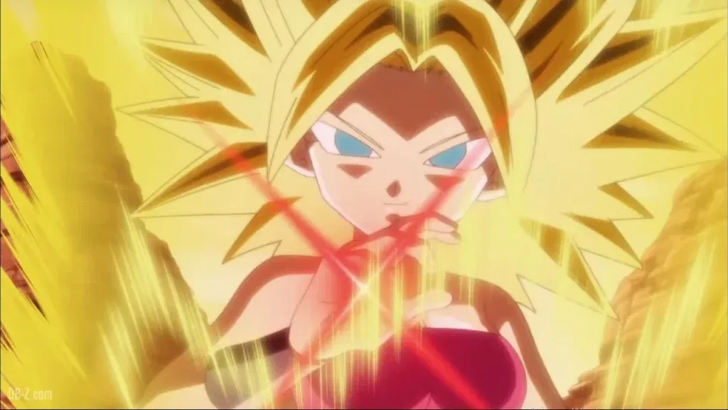 Caulifla is shown transformed as a Super Saiyan in Dragon Ball Super. 