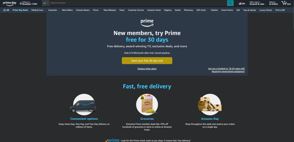 The Amazon page for Prime Day 2024