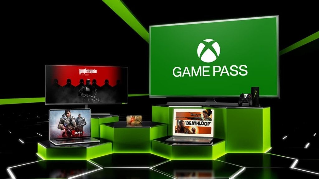 Xbox Game Pass logo and game titles