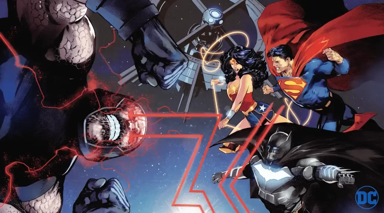 Darkseid against the Holy Trinity of DC