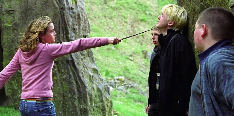 Emma Watson and Tom Felton in Prisoner of Azkaban 