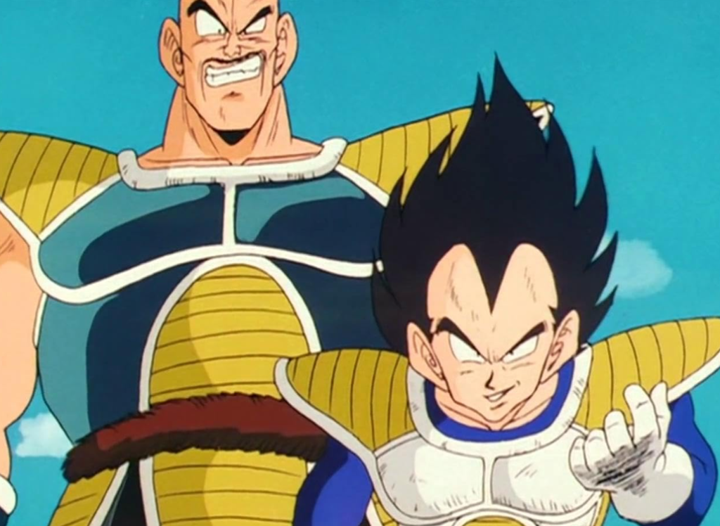 DBZ later recolored Vegeta's armor to blue and white