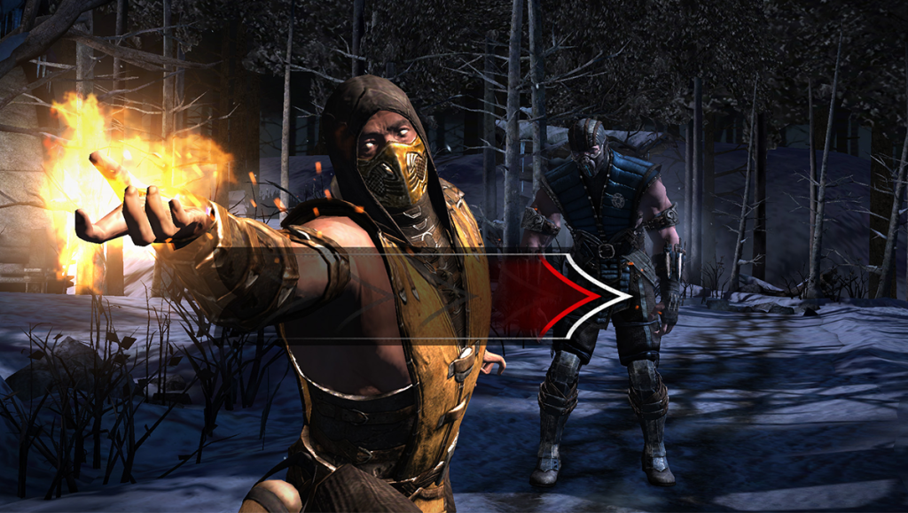 The image shows a Character Smoke using his skills in Mortal Kombat 1. 