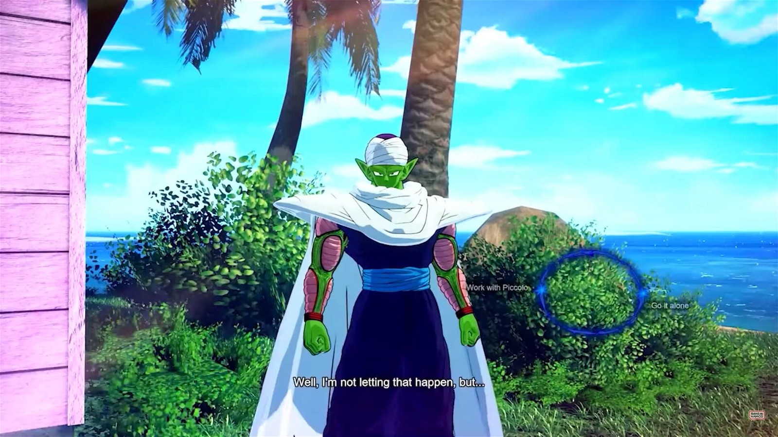 Goku is about to choose whether to work with Piccolo of not. Credits: Bandai Namco