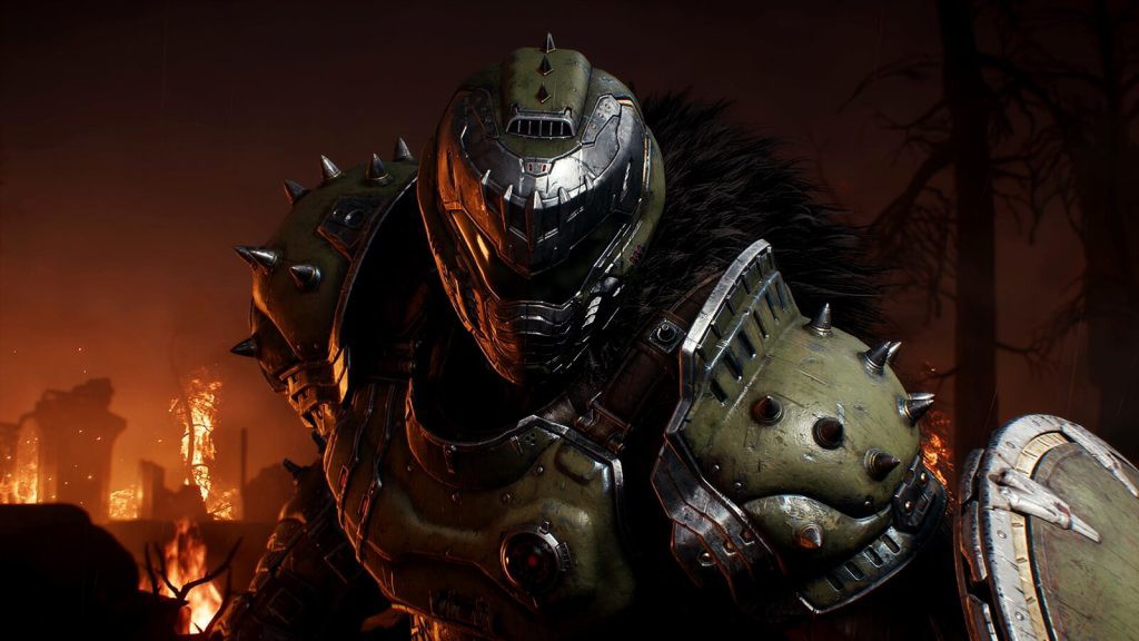 A close-up image of Doom Slayer, the protagonist of the upcoming DOOM: The Dark Ages.