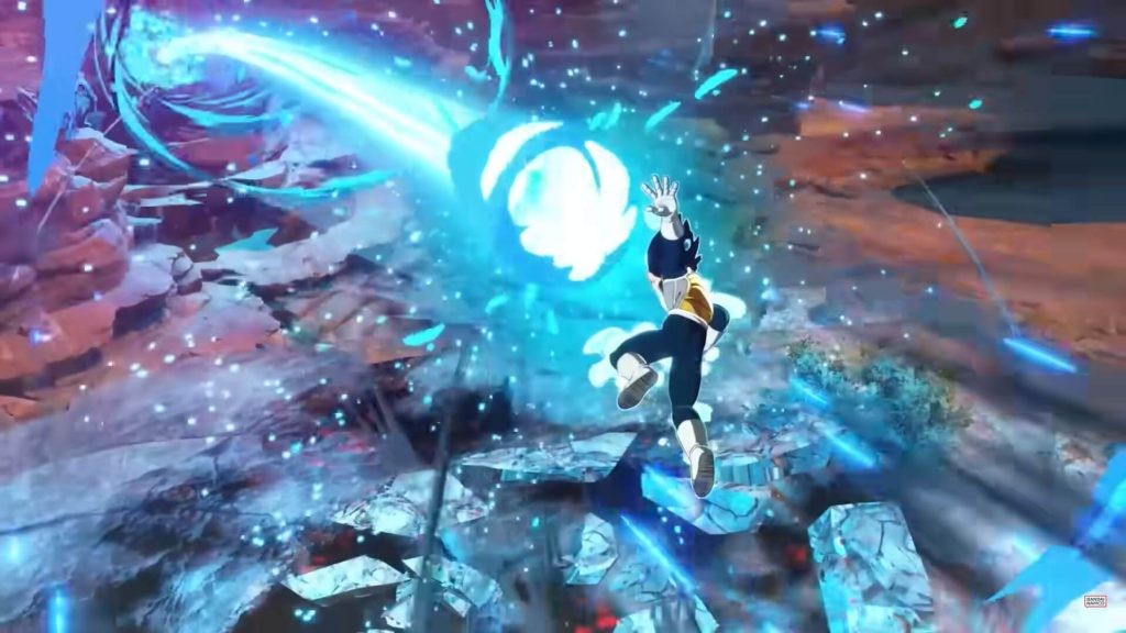 Vegeta is seen deflecting a Kamehameha Wave away in Dragon Ball: Sparking Zero.