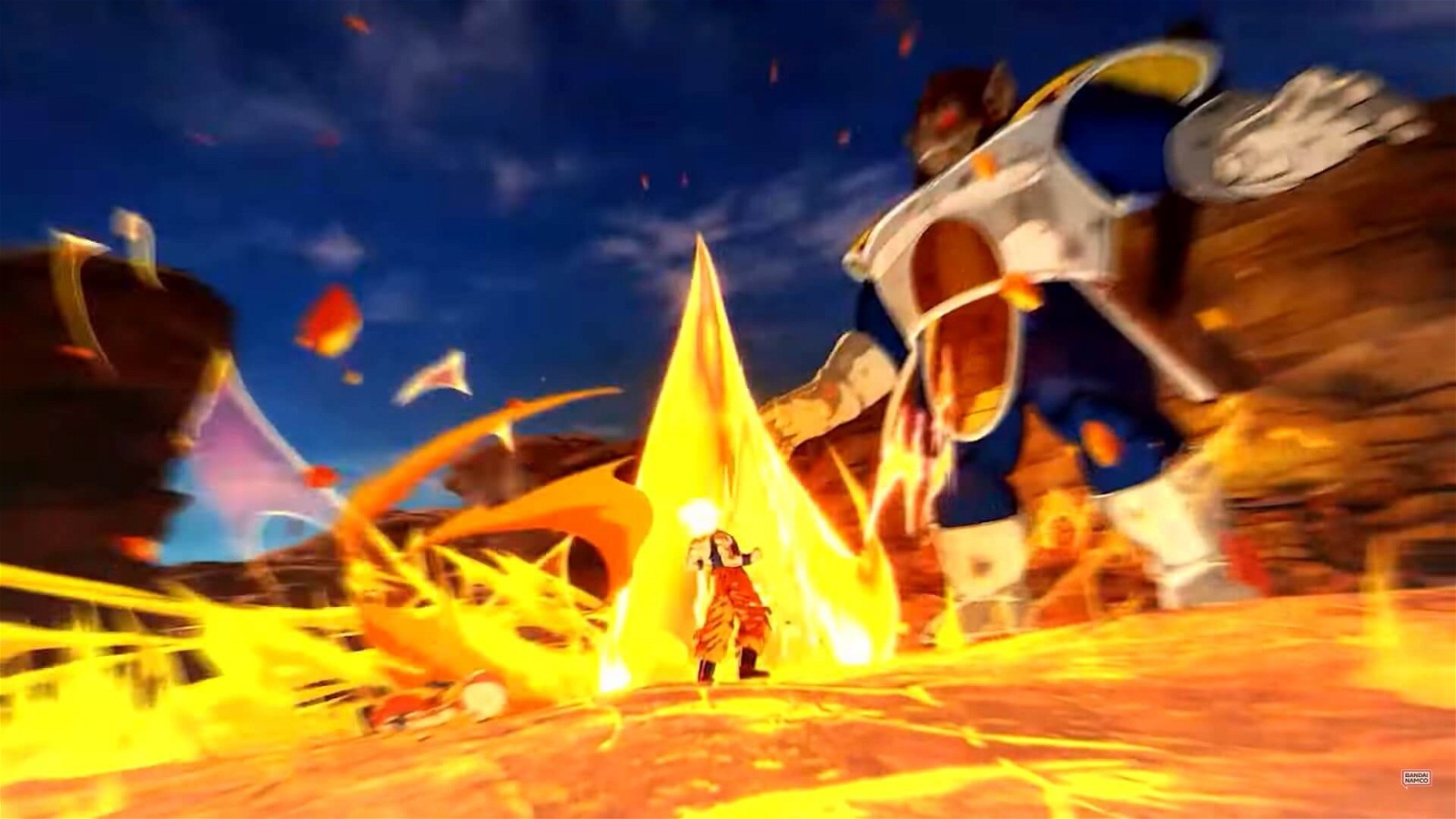 Goku turns into a Super Saiyan in one of Dragon Ball: Sparking Zero's what-if scenarios. Credits: Bandai Namco
