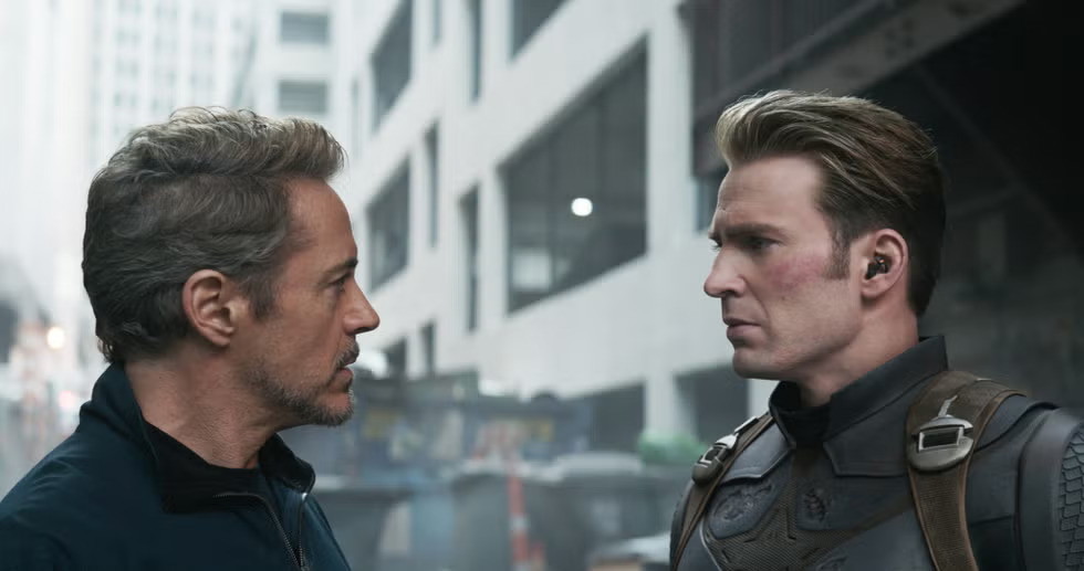 Robert Downey Jr. and Chris Evans in Avengers Endgame | Marvel Studios
