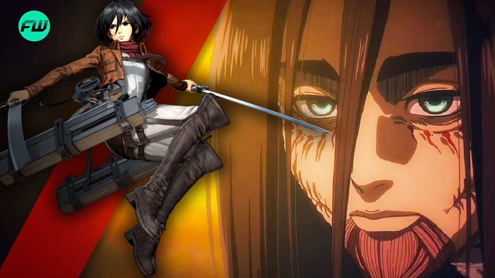 Mikasa and Eren Attack on Titan