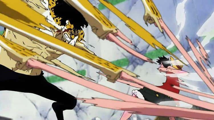 luffy fighting rob lucci in gear second