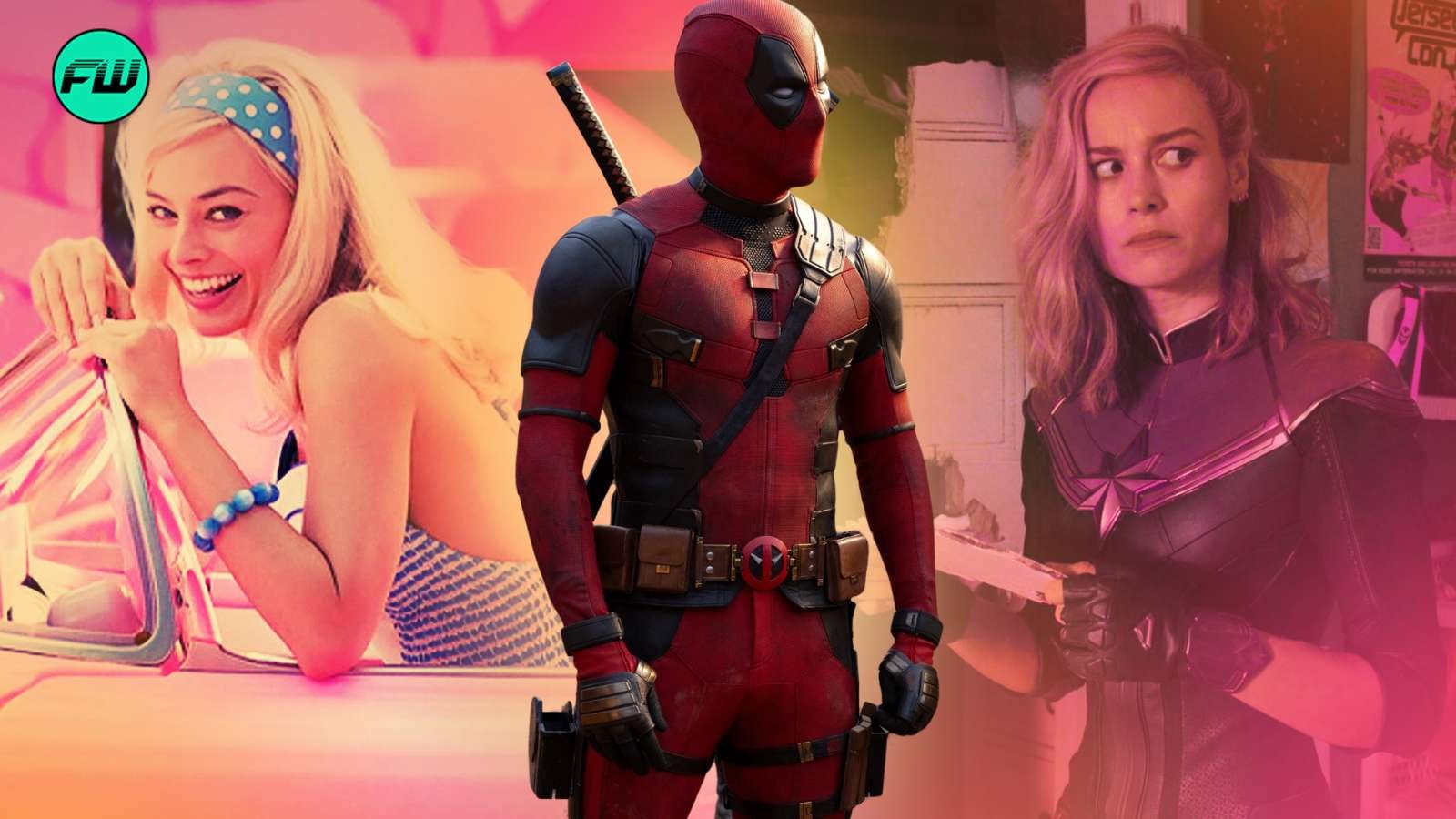 Deadpool, Brie Larson The Marvels and Margot Robbie Barbie