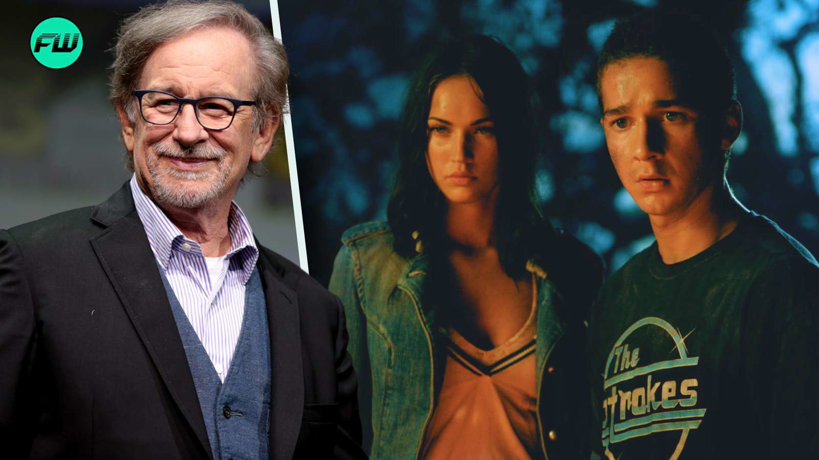Steven Spielberg, Shia LaBeouf and Megan Fox