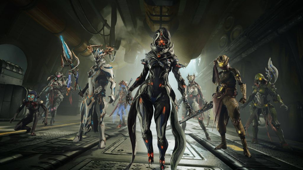 The image shows a the various characters in Warframe 