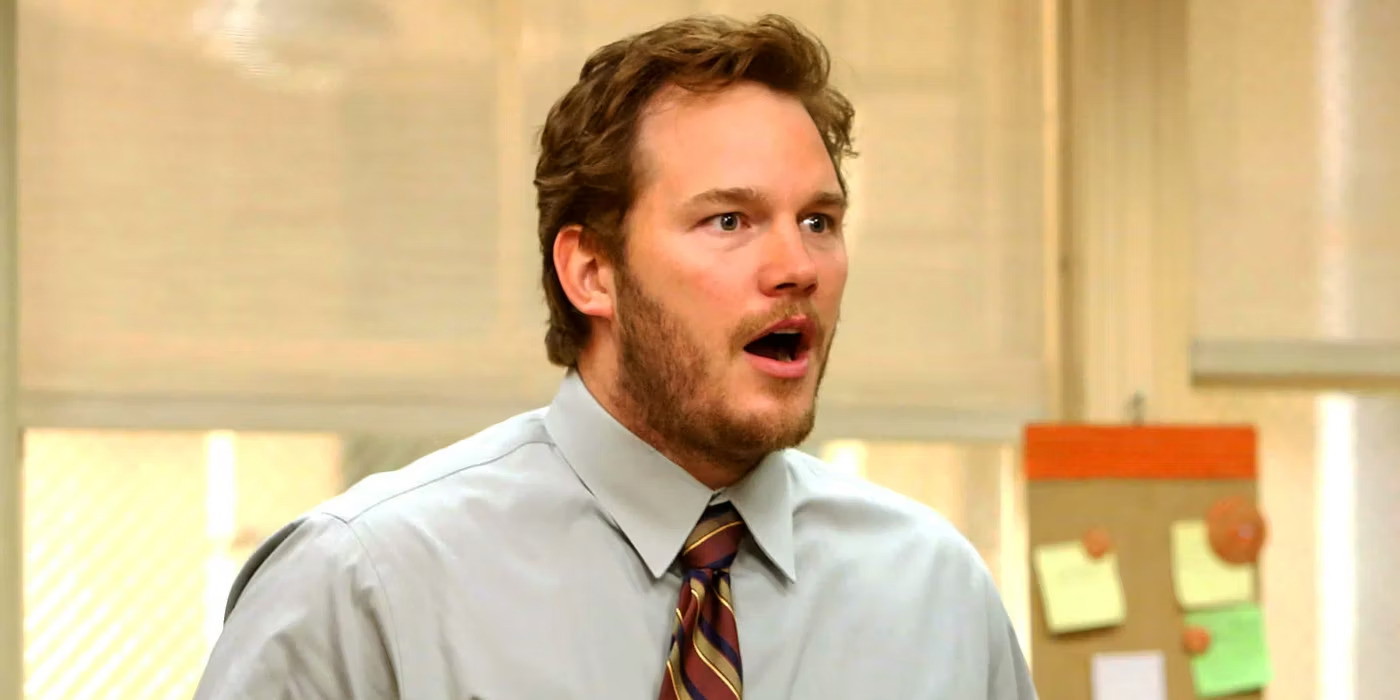 Chris Pratt as Andy Dwyer in Parks and Recreation| NBC