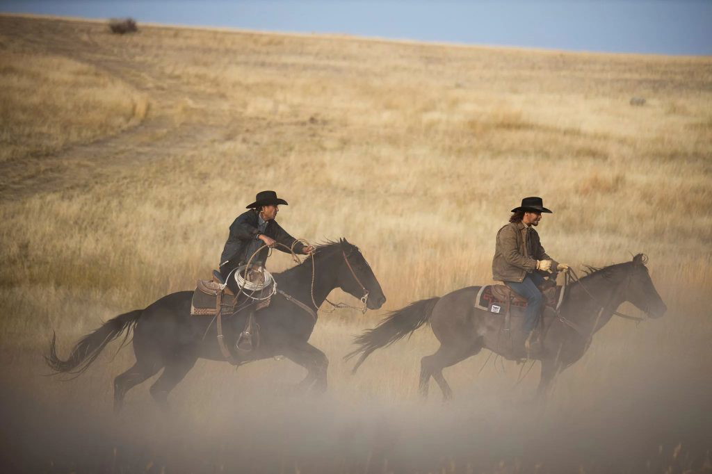 A still from Yellowstone Season 4 featuring Luke Grimes (R) as Kayce Dutton [Credit: Paramount Network]
