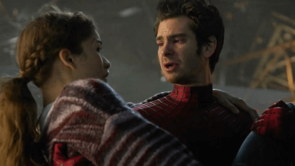 Andrew Garfield with Zendaya in a still from Spider-Man: No Way Home