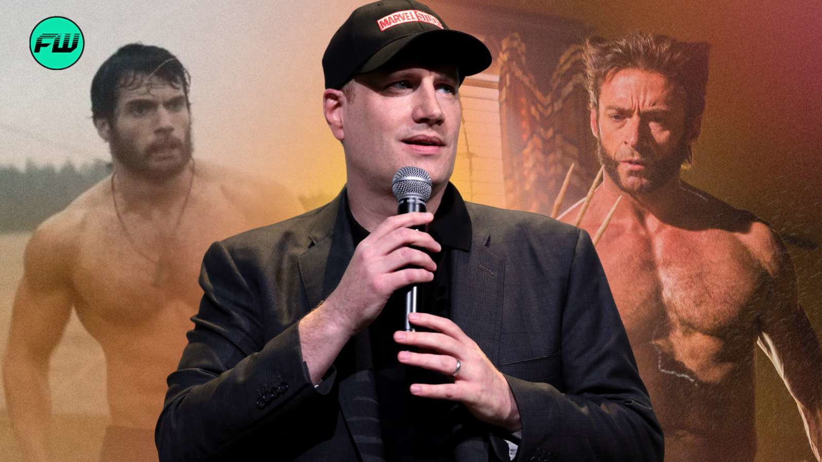 Kevin Feige, Hugh Jackman and Henry Cavill Wolverine