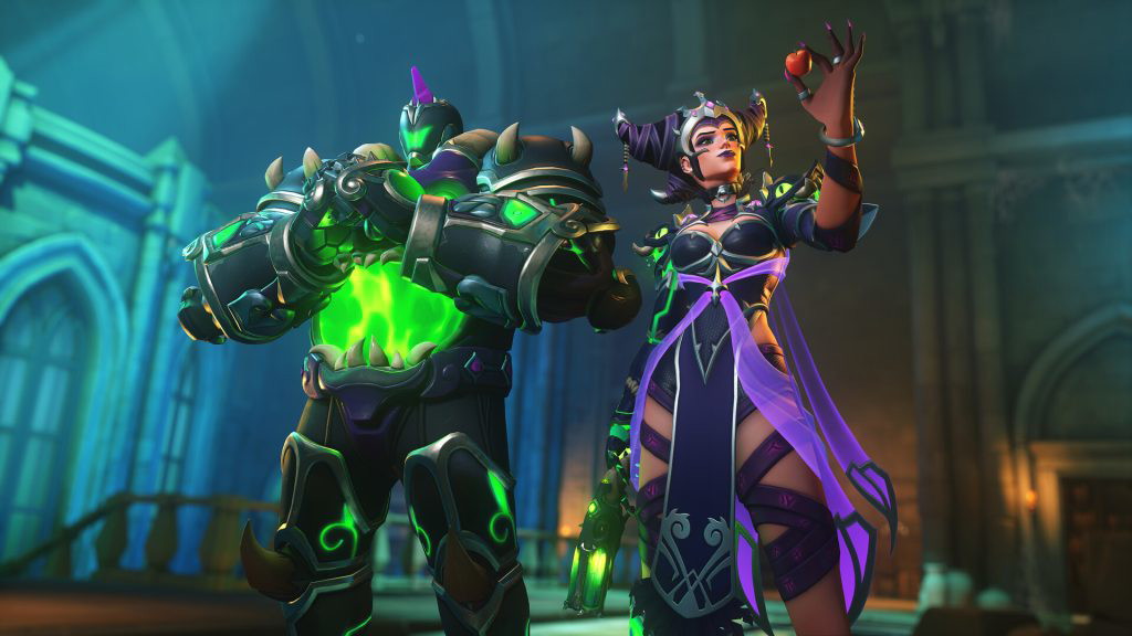 Ashe and B.O.B. from Overwatch 2 sporting the Calamity empress skin. 
