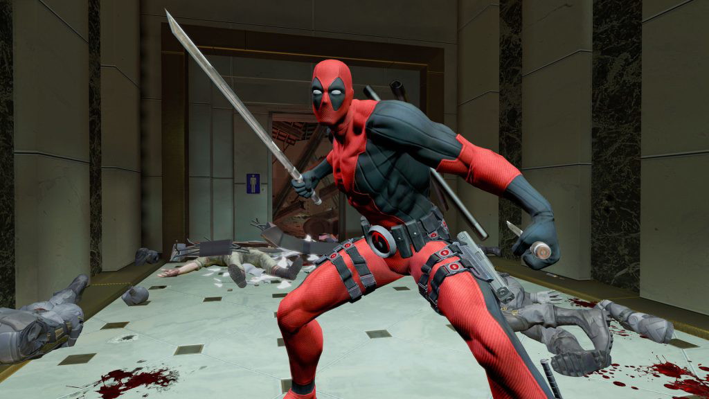 An in-game screenshot from the Deadpool video game.