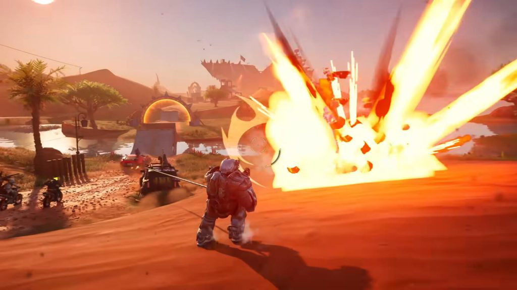 Fortnite in-game screenshot featuring a large explosion.