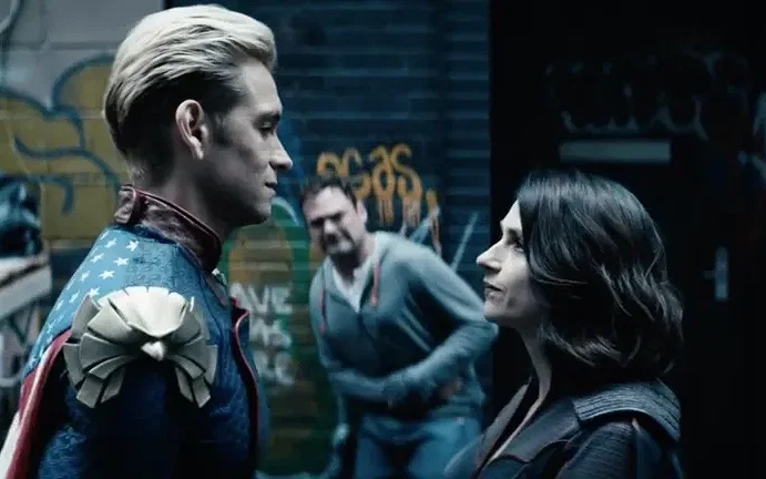 Did Soldier Boy Hint Stormfront is Homelander’s Mother? 3 a still from the boys featuring stormfront and homelander