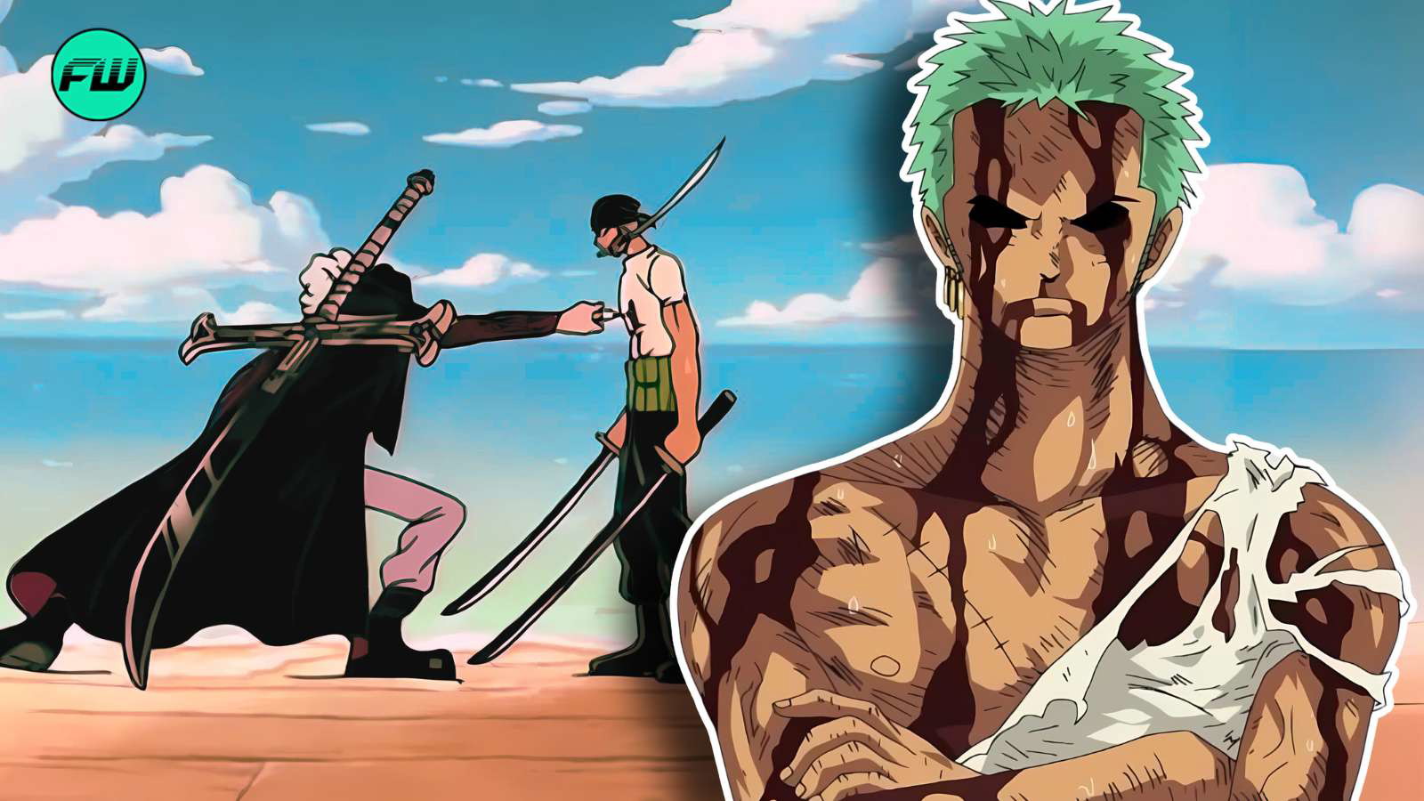 Roronoa Zoro and Dracule Mihawk One Piece