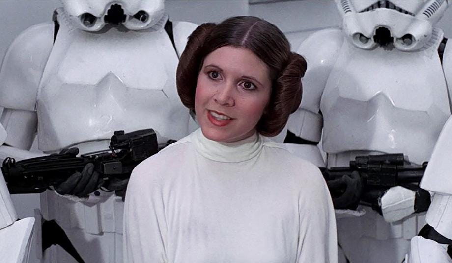 Carrie Fisher as Princess Leia