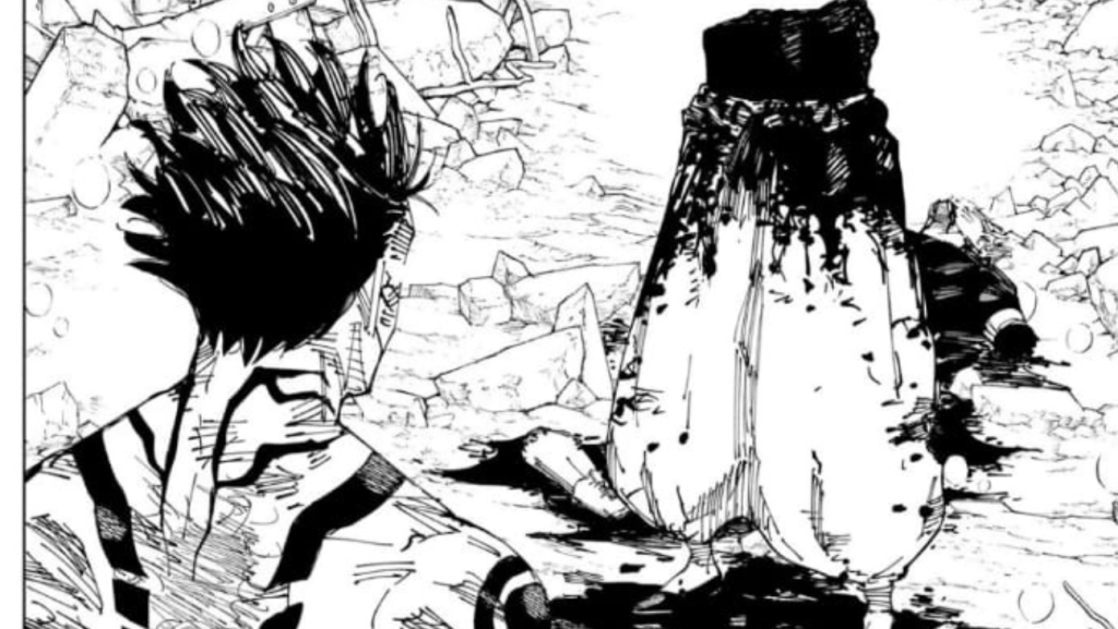 Satoru Gojo's mutilated body as seen in Chapter 236