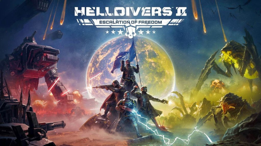 Key art for the upcoming major content update in Helldivers 2, titled "Escalation of Freedom."