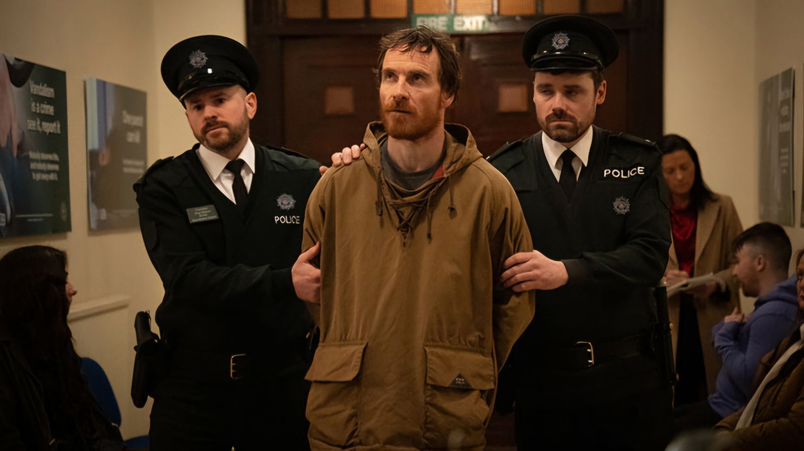 Michael Fassbender in Kneecap (2024) | Image via Sony Classics