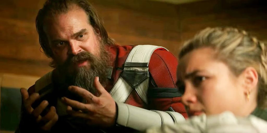 David Harbour and Florence Pugh in Thunderbolts 