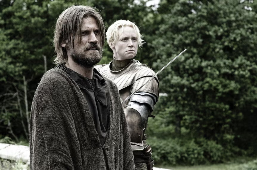 Nikolaj Coster-Waldau and Gwendoline Christie in Game of Thrones