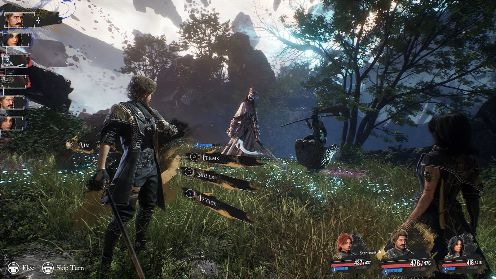 The image shows the combat HUD in Clair Obscur: Expedition 33