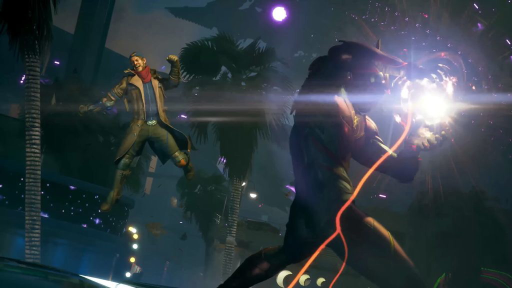 A scene from the gameplay trailer ofSuicide Squad: Kill the Justice League featuring an evil version of The Flash charging up an attack aimed towards Captain Boomerang.