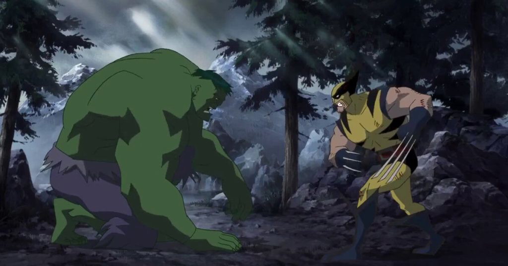 Wolverine bringing Hulk to his knees in Hulk Vs. (2009) | Credit: Lionsgate.