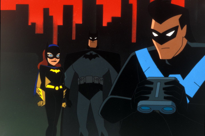 Batman, Nightwing, and Batgirl in Bruce Timm's The New Batman Adventures