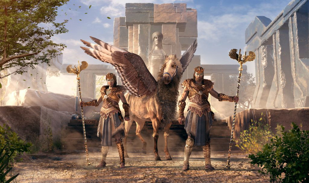 The two playable protagonists from Assassin's Creed Odyssey by Pegasus.