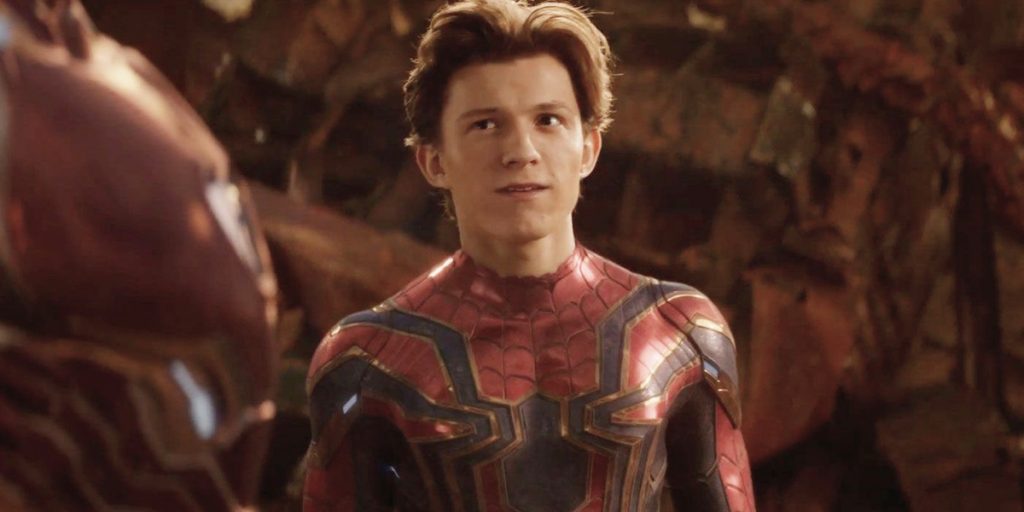 Tom Holland as Spider-Man in Avengers: Infinity War. 