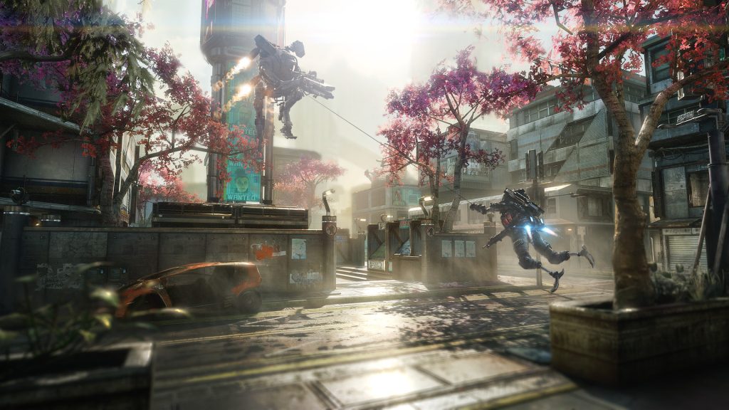 The image shows a cinematic screenshot from Titanfall 2