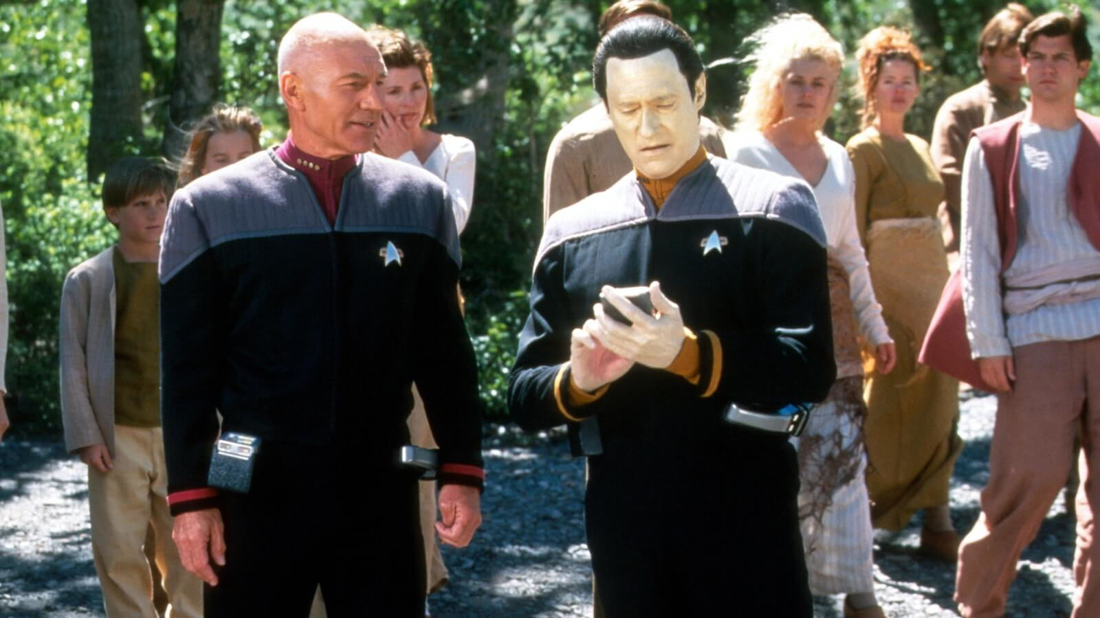Data with Picard in Star Trek