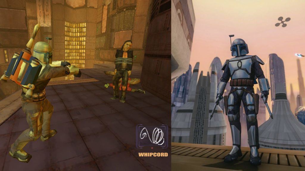 Star Wars: Bounty Hunter - then and now. Image credit: Aspyr