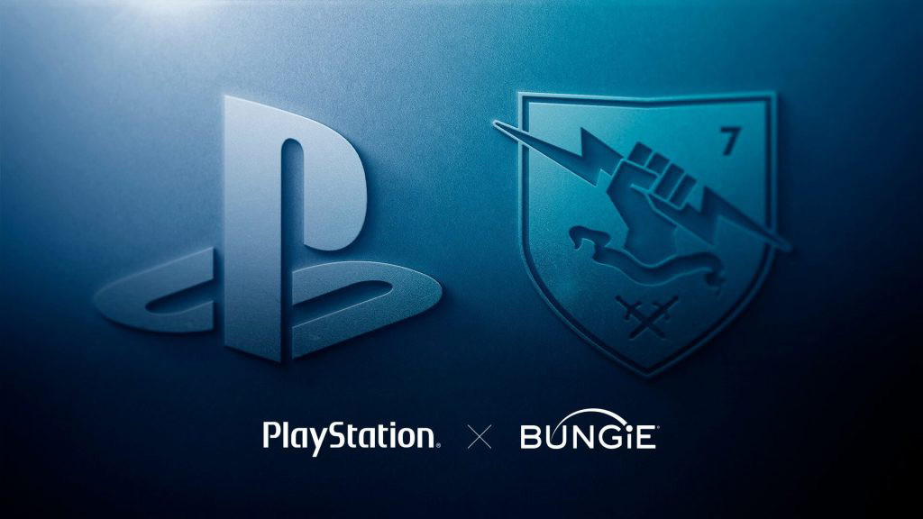 Key art showcasing the Sony PlayStation and Bungie logos placed side by side, depicting the recent merger.