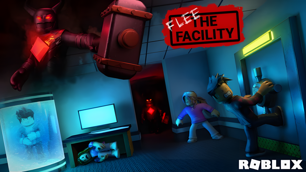 A promotional picture for Flee the Facility from Roblox.