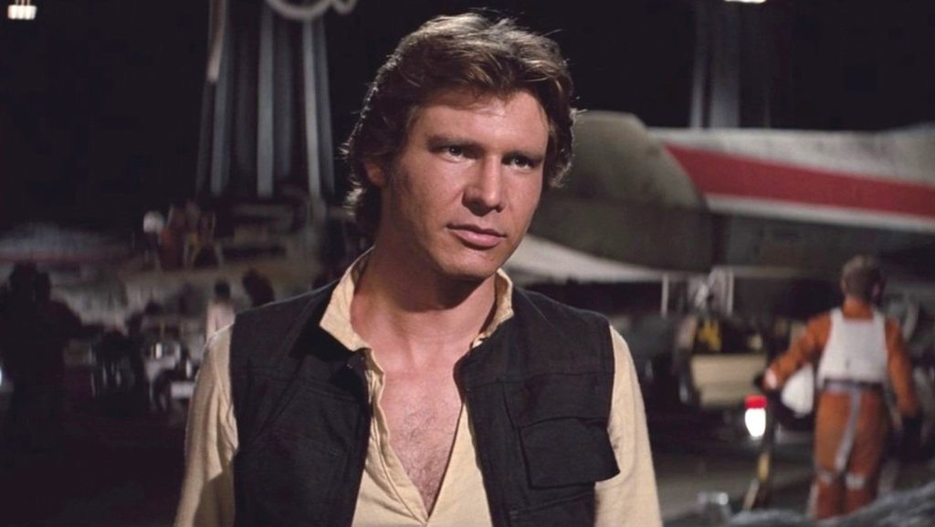 Harrison Ford as Han Solo in the 1977 Star Wars 