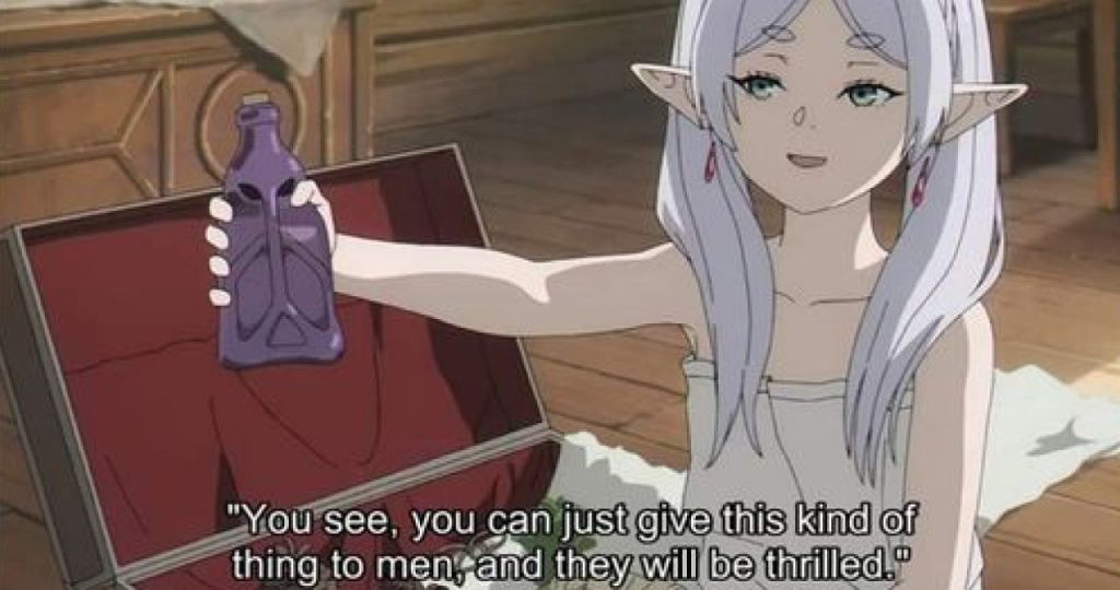 The iconic meme face of the elf-mage made the anime more popular. 