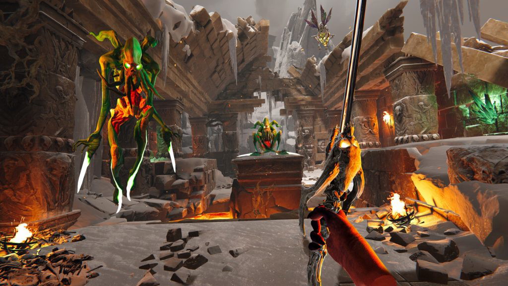 Metal: Hellsinger VR sword weapon being used in-game.