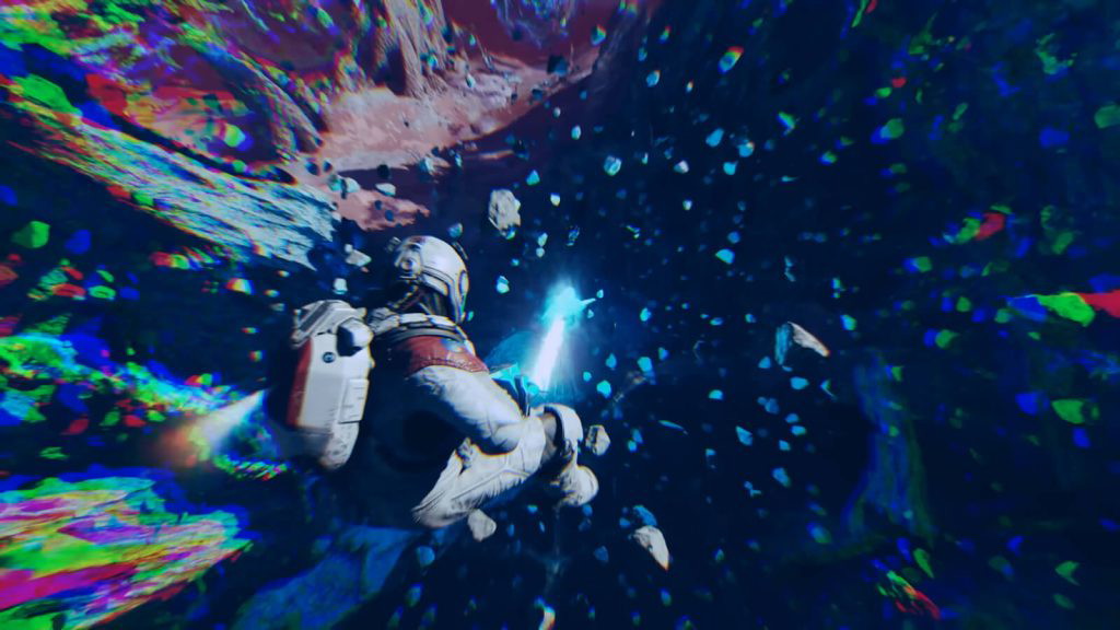 A gameplay screenshot of the upcoming "Shattered Space" DLC for Starfield.