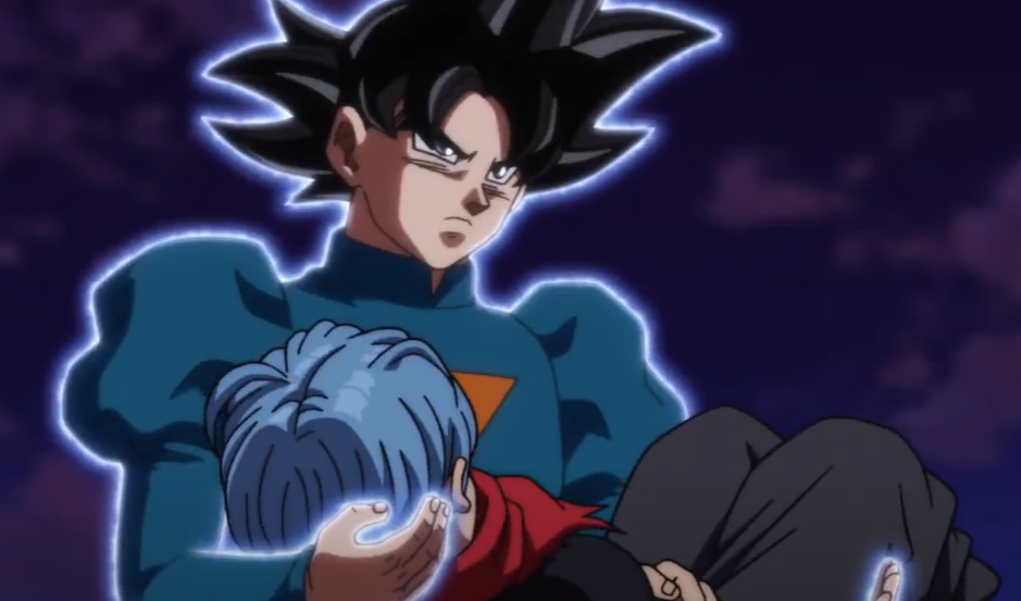 Goku saves future Trunks from Oren