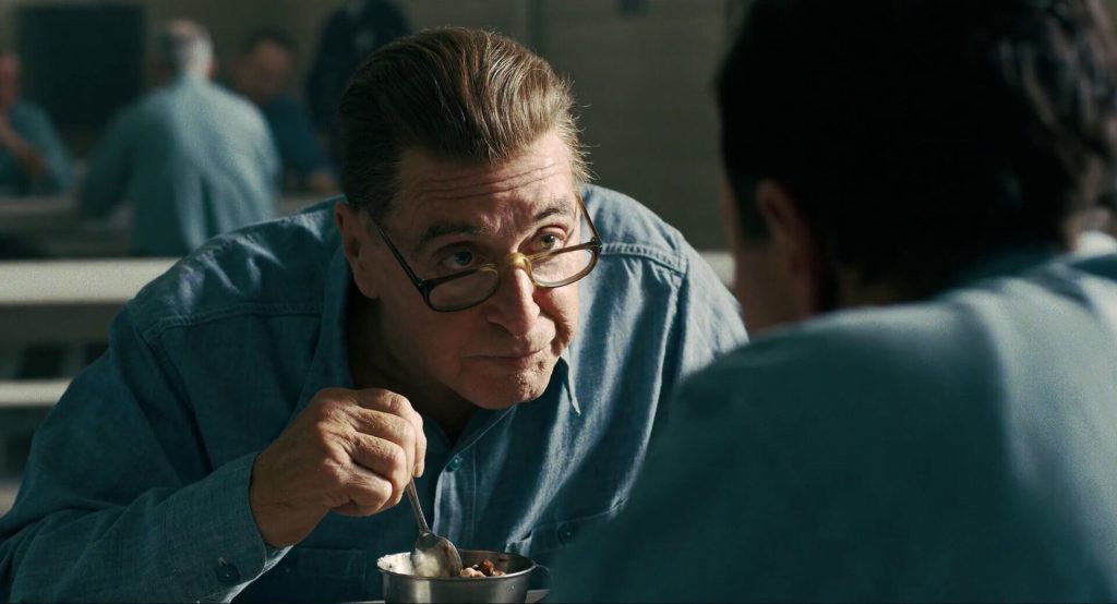 Pacino in a still from the prison fight scene. | Netflix.