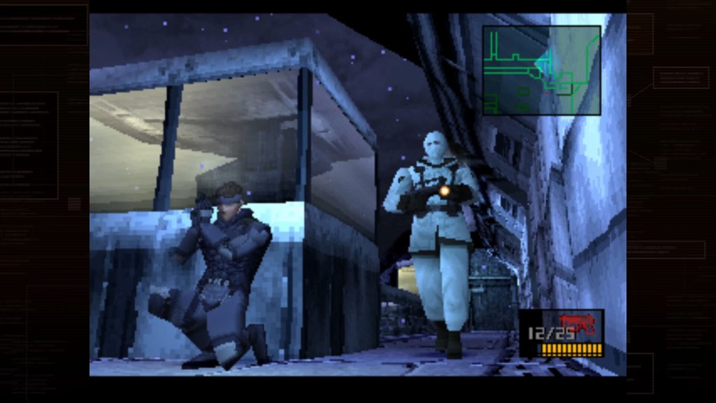 An in-game screenshot of Metal Gear Solid from Konami.